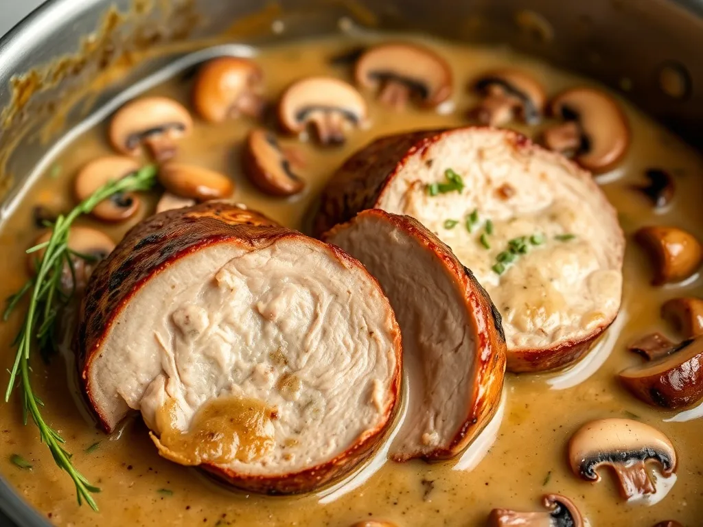 Przepis na polędwiczki wieprzowe duszone w sosie kurkowym